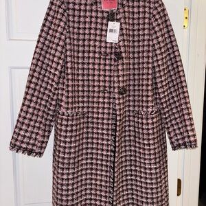 Kate Spade Pink and Black Tweed Coat